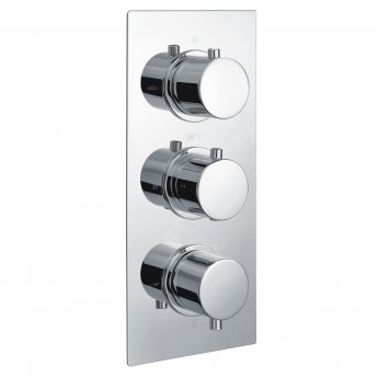 RAK Thermostatic Round 3 Outlet Concealed Shower Valve Triple Handle - Chrome