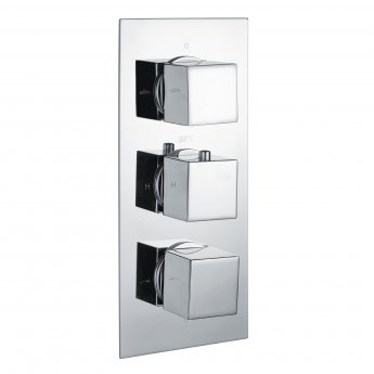 RAK Thermostatic Square 3 Outlet Concealed Shower Valve Triple Handle - Chrome