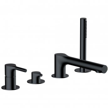 RAK Sorrento 4-Hole Bath Shower Mixer Tap Pillar Mounted - Matt Black