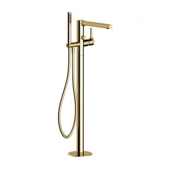 RAK Sorrento Freestanding Bath Shower Mixer Tap - Brushed Gold
