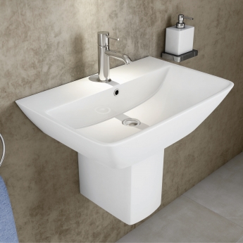 RAK Summit Basin and Semi Pedestal 500mm Wide - 1 Tap Hole