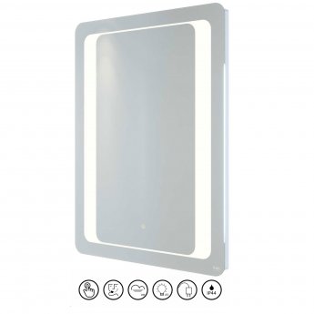 RAK Tanzanite LED Portrait Mirror with Switch and Demister Pad 800mm H x 600mm W Illuminated