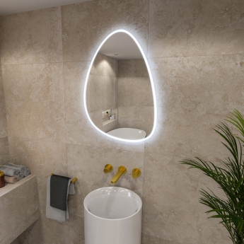 RAK TearDrop LED Illuminated Bathroom Mirror with Touch Sensor 500mm H x 700mm W