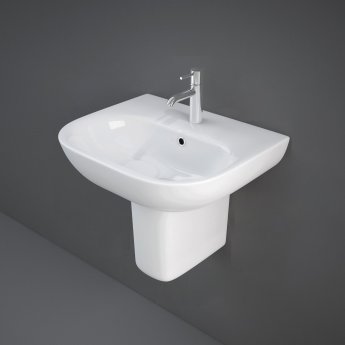 RAK Tonique Basin with Semi Pedestal 550mm Wide - 1 Tap Hole | Product Image