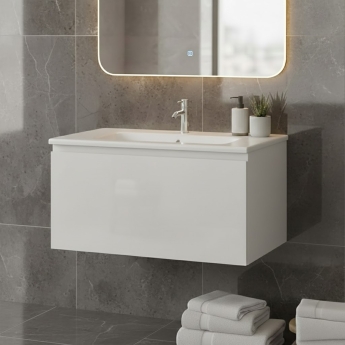 RAK Joy Uno 800mm 1-Drawer Wall Hung Vanity Unit | Product Image