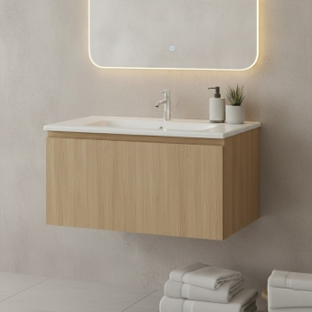 RAK Joy Uno 800mm 1-Drawer Wall Hung Vanity Unit | Product Image