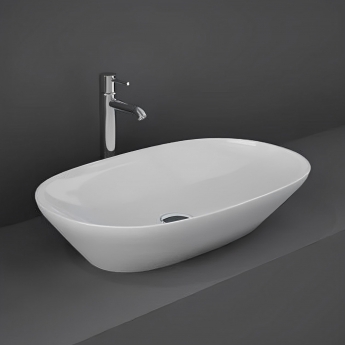 RAK Variant Oval Countertop Wash Basin 600mm Wide 0 Tap Hole - Alpine White