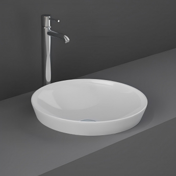 RAK Variant Round Drop-In Wash Basin 360 Wide 0 Tap Hole - Alpine White