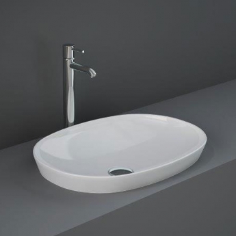 RAK Variant Oval Drop-In Wash Basin 500mm Wide 0 Tap Hole - Alpine White