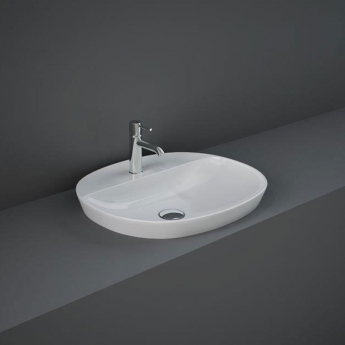 RAK Variant Oval Drop-In Wash Basin 500mm Wide 1 Tap Hole - Alpine White | Product Image