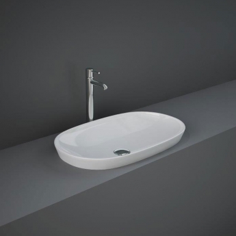 RAK Variant Oval Drop-In Wash Basin 600mm Wide 0 Tap Hole - Alpine White | Product Image