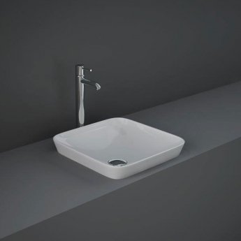 RAK Variant Square Drop-In Wash Basin 360mm Wide 0 Tap Hole - Alpine White | Product Image