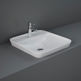 RAK Variant Square Drop-In Wash Basin 420mm Wide 1 Tap Hole - Alpine White