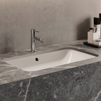 RAK Variant Rectangular Undermount Countertop Basin 550mm Wide - 0 Tap Hole