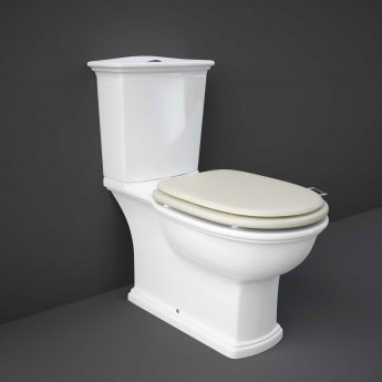 RAK Washington Close Coupled Toilet with Horizontal Outlet & Push Button Cistern - Greige Seat