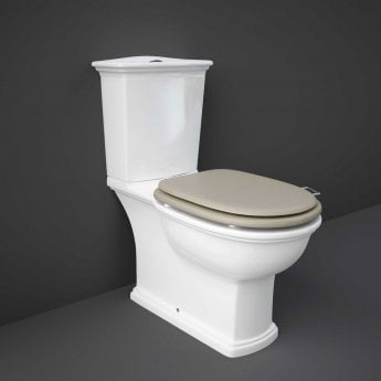 RAK Washington Close Coupled Toilet with Horizontal Outlet & Push Button Cistern - Cappuccino Seat