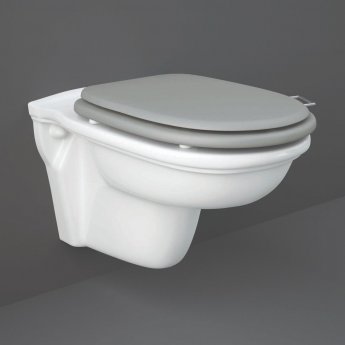 RAK Washington Wall Hung Toilet 560mm Projection - Grey Soft Close Wood Seat