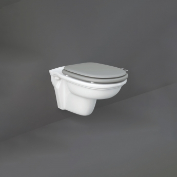 RAK Washington Rimless Wall Hung Toilet - Grey Soft Close Wood Seat