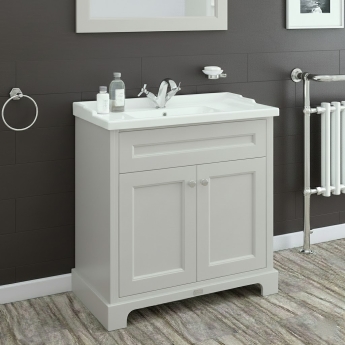 RAK Washington Traditional Floor Standing 2 Door Vanity Unit 800mm Wide - Greige | Product Image