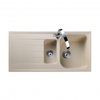 Rangemaster Amethyst 1.5 Bowl Kitchen Sink with Waste Kit 1000mm L x 500mm W - Stone