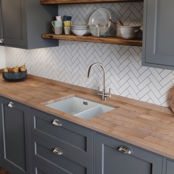 Rangemaster Aquaclassic 2 Dual Lever Kitchen Sink Mixer Tap - Brushed