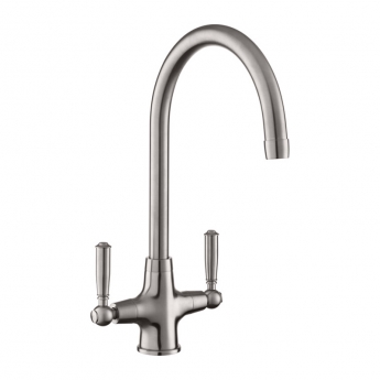 Rangemaster Aquaclassic Dual Lever Kitchen Sink Mixer Tap - Brushed