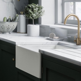 Rangemaster Belfast 1.0 Bowl Ceramic Kitchen Sink 595mm L x 475mm W - White