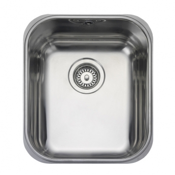 Rangemaster Classic 35 1.0 Bowl Kitchen Sink with Waste Kit 378mm L x 448mm W - Stainless Steel