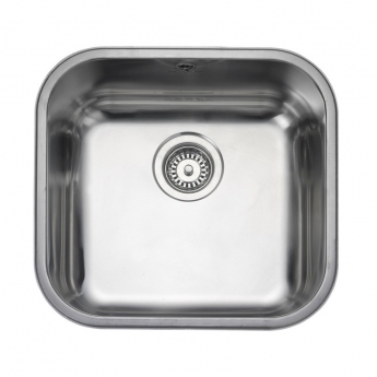 Rangemaster Classic 40 1.0 Bowl Kitchen Sink with Waste Kit 460mm L x 440mm W - Stainless Steel