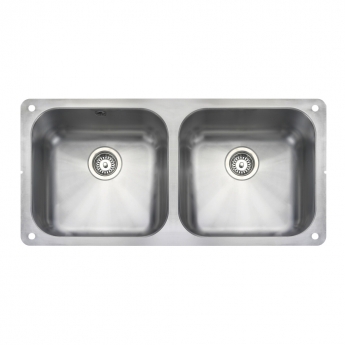 Rangemaster Classic 4040 2.0 Bowl Kitchen Sink with Waste Kit 945mm L x 460mm W - Stainless Steel