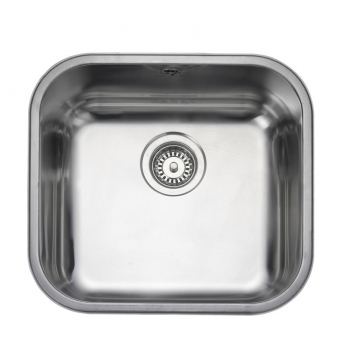 Rangemaster Classic 45 1.0 Bowl Kitchen Sink with Waste Kit 490mm L x 460mm W - Stainless Steel