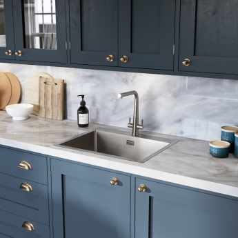 Rangemaster Cosmo 1.0 Bowl Inset Kitchen Sink with Waste Kit 600mm L x 515mm W - Stainless Steel