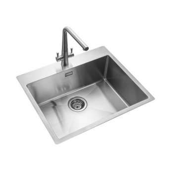 Rangemaster Cosmo 1.0 Bowl Inset Kitchen Sink with Waste Kit 600mm L x 515mm W - Stainless Steel