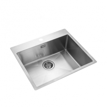 Rangemaster Cosmo 1.0 Bowl Inset Kitchen Sink with Waste Kit 600mm L x 515mm W - Stainless Steel
