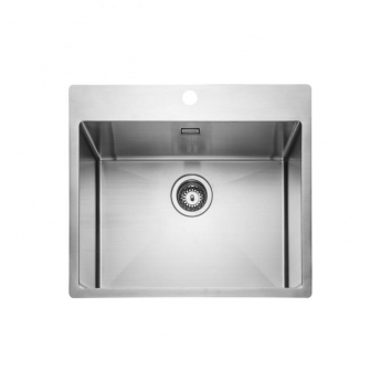 Rangemaster Cosmo 1.0 Bowl Inset Kitchen Sink with Waste Kit 600mm L x 515mm W - Stainless Steel