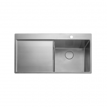 Rangemaster Cosmo 1.0 Bowl Inset Kitchen Sink LH Drainer with Waste Kit 960mm L x 500mm W - Stainless Steel