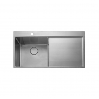 Rangemaster Cosmo 1.0 Bowl Inset Kitchen Sink RH Drainer with Waste Kit 960mm L x 500mm W - Stainless Steel