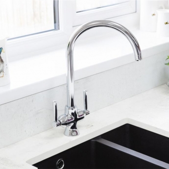 Rangemaster Cruciform Dual Lever Kitchen Sink Mixer Tap - Chrome