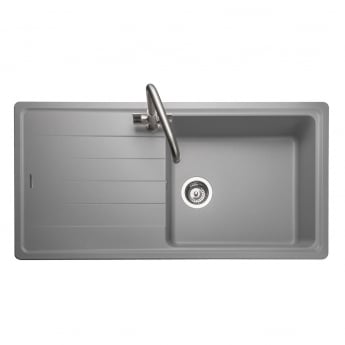 Rangemaster Elements 1.0 Bowl Kitchen Sink with Waste Kit 1000mm L x 500mm W - Dove Grey
