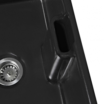 Rangemaster Grange 1.0 Bowl Inset Ceramic Kitchen Sink with Waste Kit 595mm L x 455mm W - Matt Black | Product Image