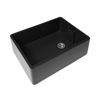 Rangemaster Grange 1.0 Bowl Inset Ceramic Kitchen Sink with Waste Kit 595mm L x 455mm W - Matt Black | Product Image