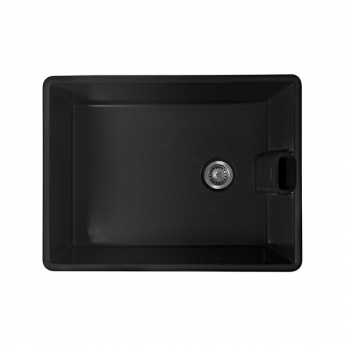 Rangemaster Grange 1.0 Bowl Inset Ceramic Kitchen Sink with Waste Kit 595mm L x 455mm W - Matt Black | Product Image