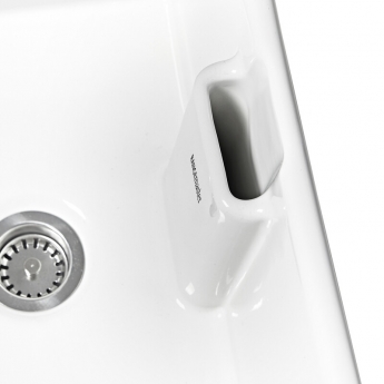 Rangemaster Grange 1.0 Bowl Inset Ceramic Kitchen Sink with Waste Kit 595mm L x 455mm W - White