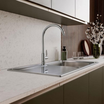 Rangemaster Hemlock Single Lever Kitchen Sink Mixer Tap - Chrome | Product Image