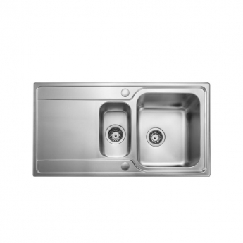 Rangemaster Iconica 1.5 Bowl Inset Kitchen Sink with Waste Kit 950mm L x 508mm W - Stainless Steel | Product Image