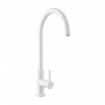 Rangemaster Igneous Granite Single Lever Kitchen Sink Mixer Tap - Crystal White