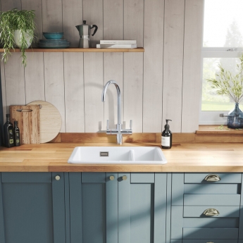 Rangemaster Intense Dual Lever Kitchen Sink Mixer Tap - Chrome