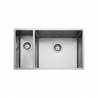Rangemaster Kube 1.5 Bowl Kitchen Sink LH with Waste Kit 740mm L x 440mm W - Stainless Steel