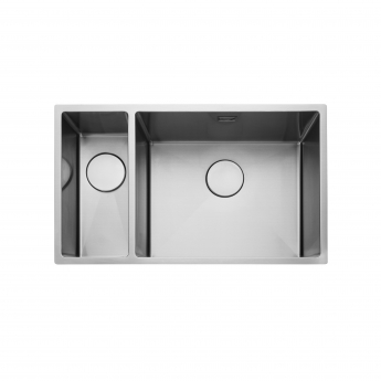 Rangemaster Kube 1.5 Bowl Kitchen Sink LH with Waste Kit 740mm L x 440mm W - Stainless Steel