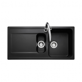 Rangemaster Loa 1.5 Bowl Inset Kitchen Sink with Waste Kit 1000mm L x 500mm W - Charcoal | Product Image